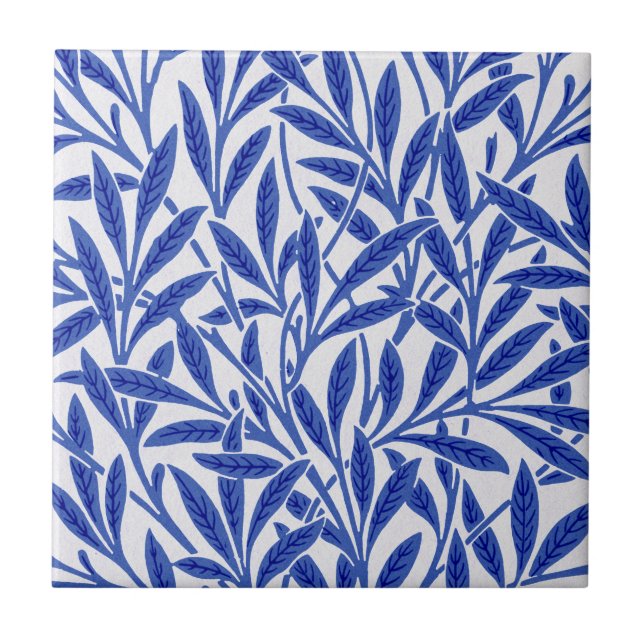 Willow Pattern, William Morris Ceramic Tile (Front)