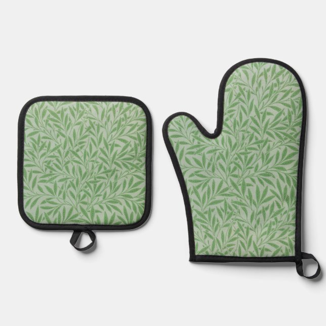 Willow Pattern, William Morris Oven Mitt & Pot Holder Set (Front)