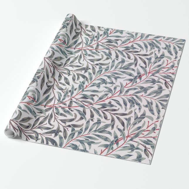 Willow Pattern, William Morris Wrapping Paper (Unrolled)