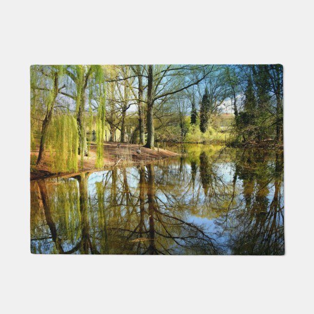 Willow Pond Water Reflection Doormat (Front)