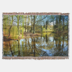 Willow Pond Water Reflection Throw Blanket