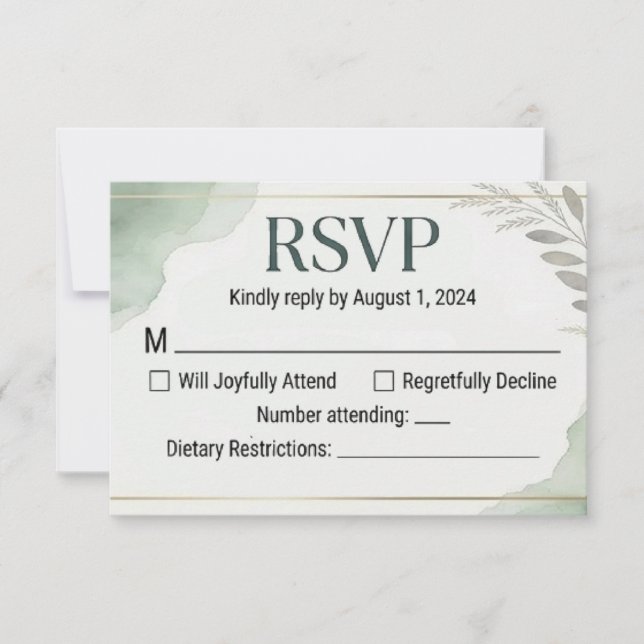 Willow Sage Wedding Response Cards (Front)