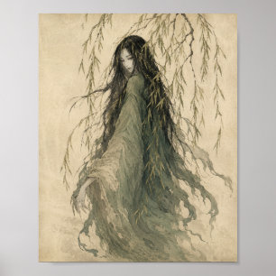 Willow Spirit Woman Apparition Poster