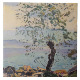 Willow Tree by the Lake (Swiss Landscape) Tile