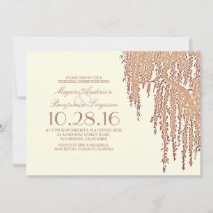 Willow tree elegant outdoor rehearsal dinner invitation