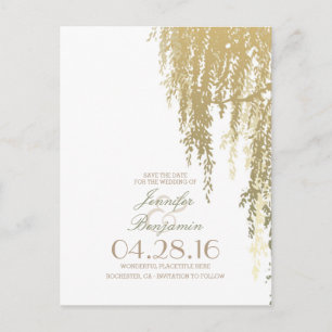 Willow Tree Elegant Save the Date Announcement Postcard