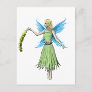 Willow Tree Fairy holding a Catkin Postcard