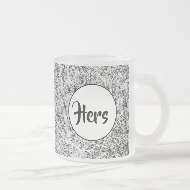 Willow tree leaves. Abstract art of Nature Frosted Glass Coffee Mug (Right)