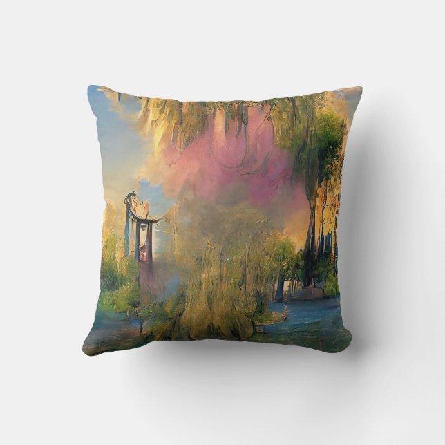  Willow tree of the future at sunset Cushion (Back)