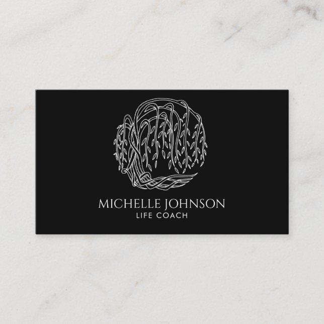 Willow Tree Photographer Logo Tree of Life Business Card (Front)