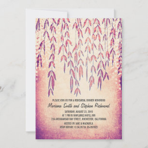 Willow Tree String Lights Rehearsal Dinner Invitation