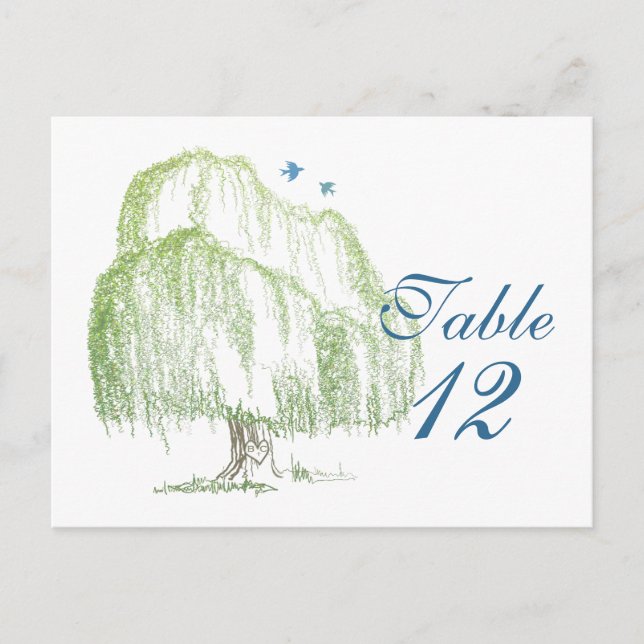 Willow Tree Wedding Table Cards (Front)