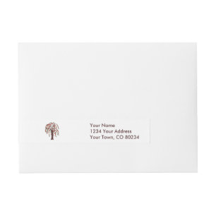 Willow Tree with Hearts - Customisable Wraparound Address Label