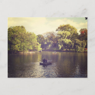 Willow Trees and The Lake, Central Park, NYC Postcard