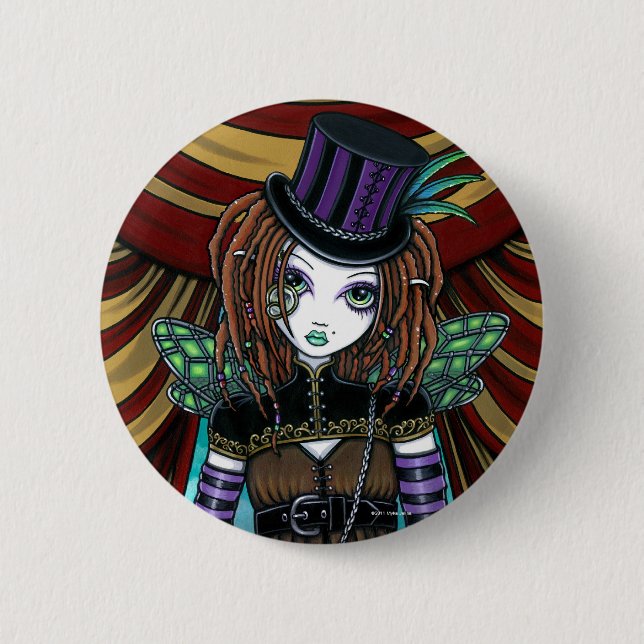 "Willow" Victorian Steampunk Circus Fairy Button (Front)