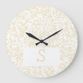 Willow Whorl Silhouette - Yellow Large Clock