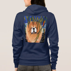 WILLOW WIND - Chow blue zip hooded sweatshirt