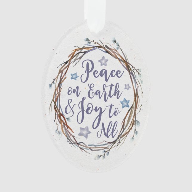 Willow Wreath Personalised Christmas Ornament (Front)