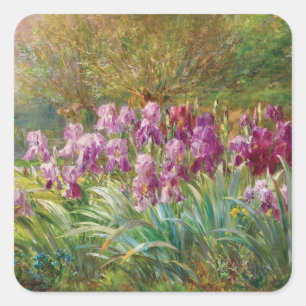 Willows and Irises by a Creek Square Sticker