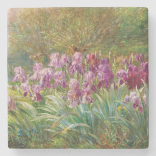 Willows and Irises by a Creek Stone Coaster