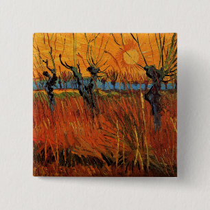 Willows at Sunset by Vincent van Gogh 15 Cm Square Badge