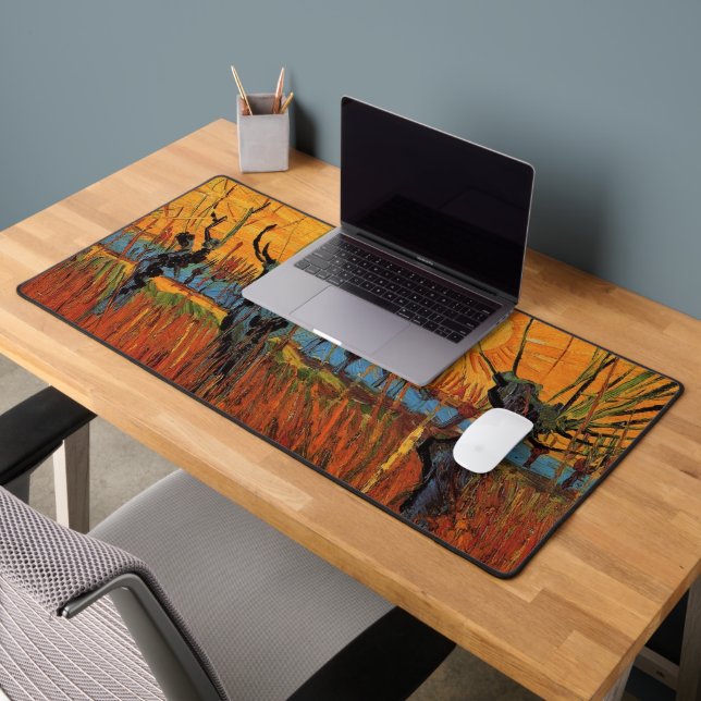 Willows at Sunset by Vincent van Gogh Desk Mat (Office 2)
