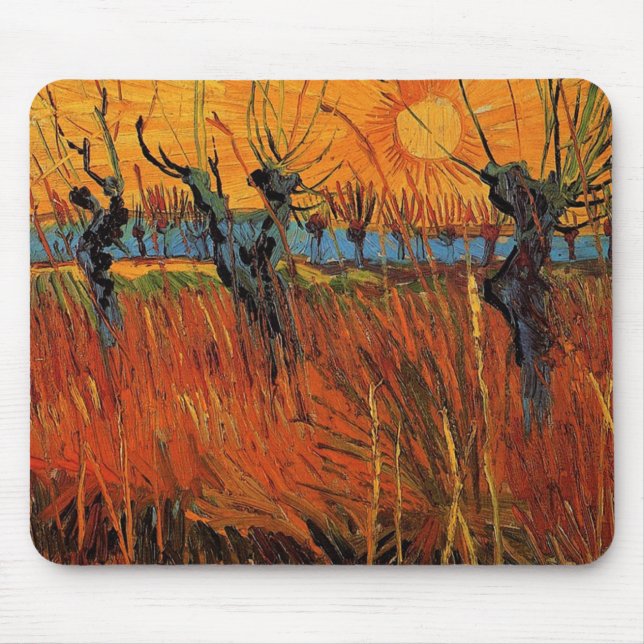 Willows at Sunset by Vincent van Gogh Mouse Mat (Front)