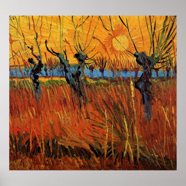 Willows at Sunset by Vincent van Gogh Poster (Front)