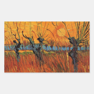 Willows at Sunset by Vincent van Gogh Rectangular Sticker