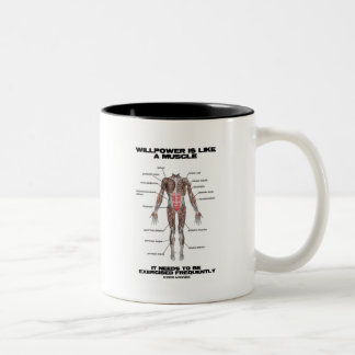 Willpower Is Like A Muscle Needs To Be Exercised Two-Tone Coffee Mug