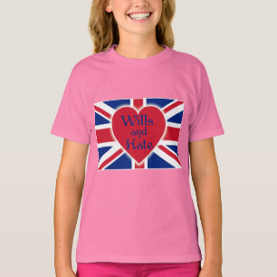 Wills and Kate with Union Jack on Tshirts, Gifts T-Shirt
