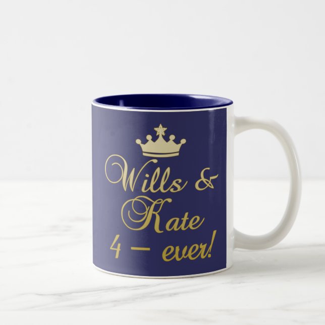 Wills & Kate 4-Ever T-shirts, Mugs, Gifts Two-Tone Coffee Mug (Right)