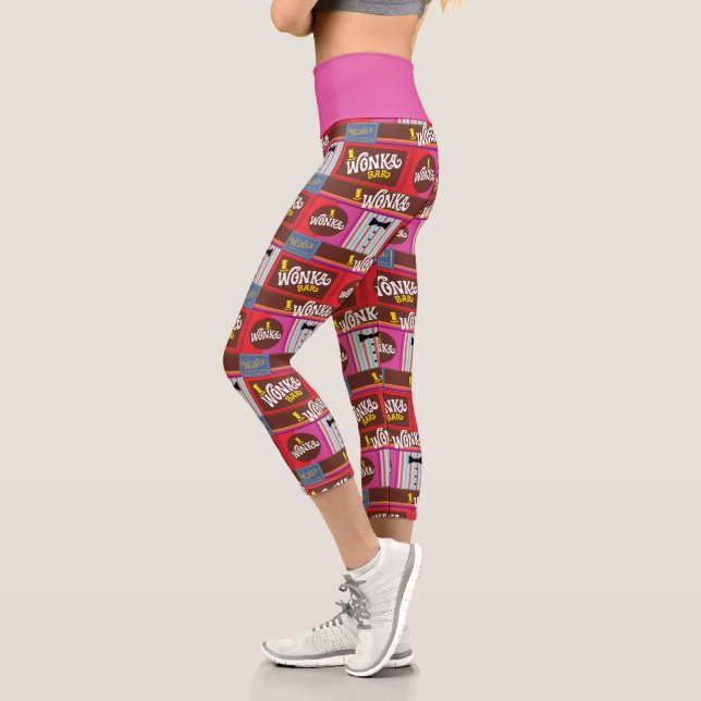 Willy Wonka Candy Pattern Capri Leggings (Left)
