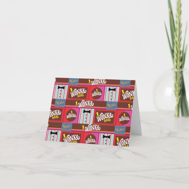 Willy Wonka Candy Pattern Note Card (Front)
