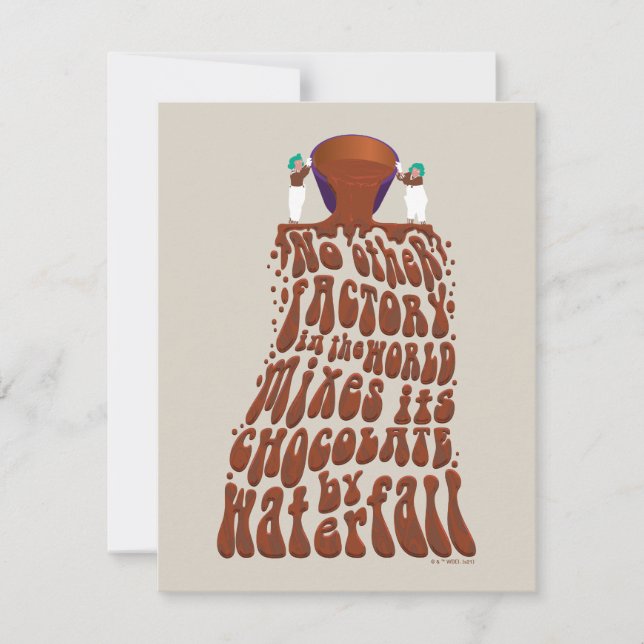 Willy Wonka Chocolate Waterfall Typography Card (Front)