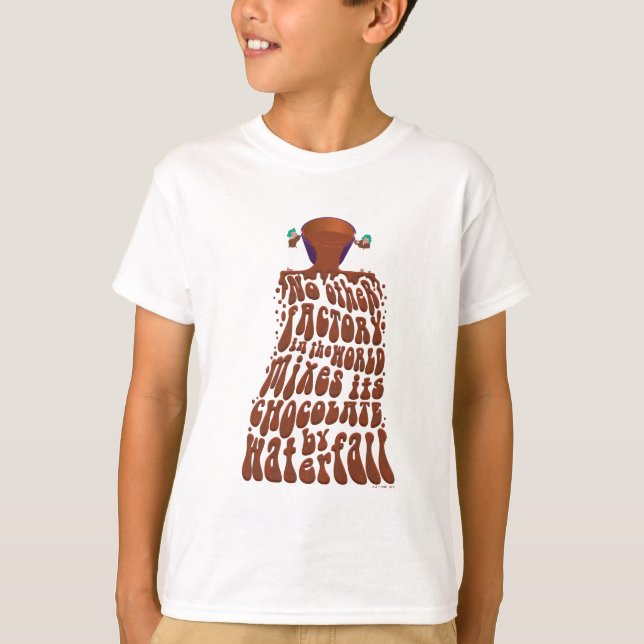 Willy Wonka Chocolate Waterfall Typography T-Shirt (Front)