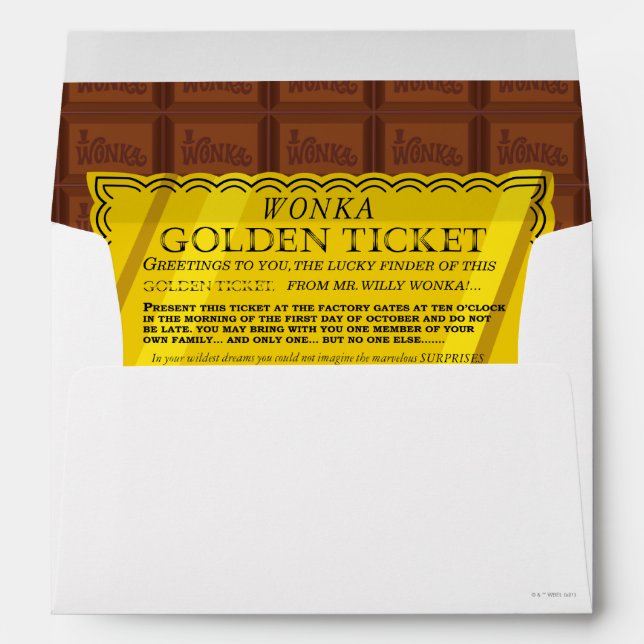 Willy Wonka Golden Ticket Envelope (Back (Bottom))