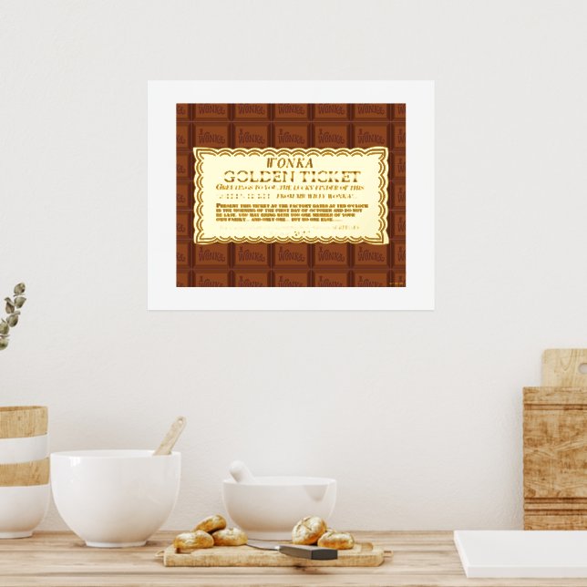 Willy Wonka Golden Ticket Foil Prints (In Situ (Kitchen))