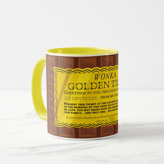 Willy Wonka Golden Ticket Mug (Front Left)