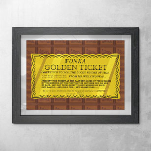 Willy Wonka Golden Ticket Poster