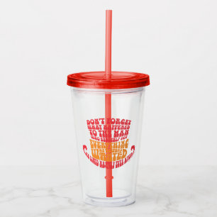 Willy Wonka Hat Typography Acrylic Tumbler