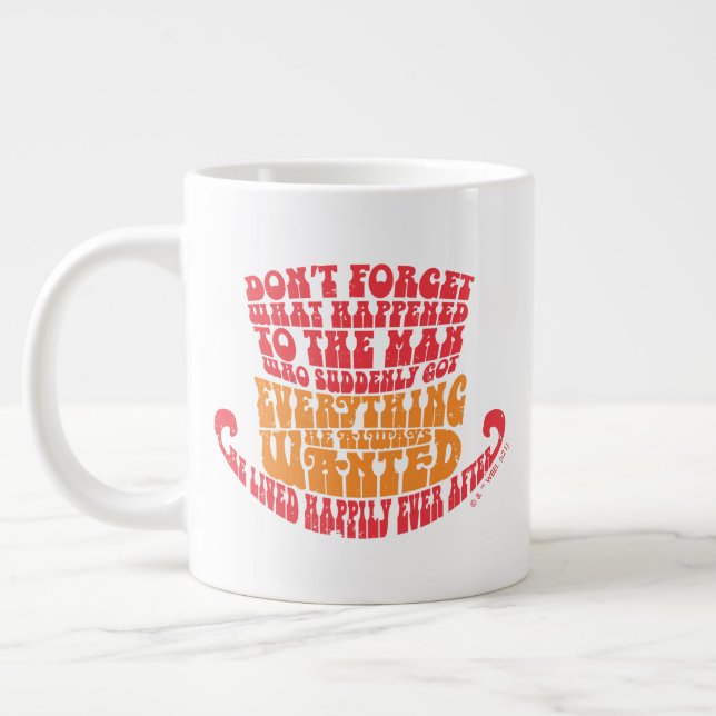 Willy Wonka Hat Typography Large Coffee Mug (Left)