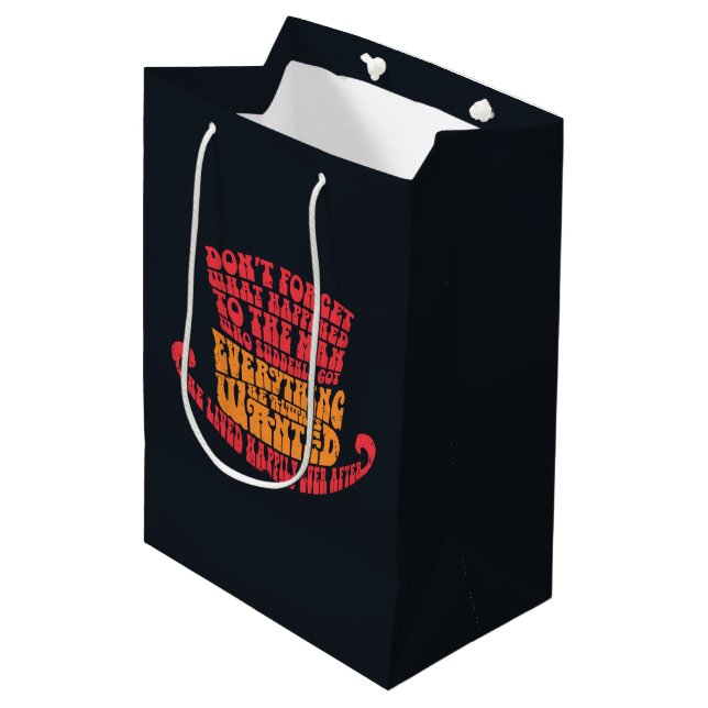 Willy Wonka Hat Typography Medium Gift Bag (Front Angled)