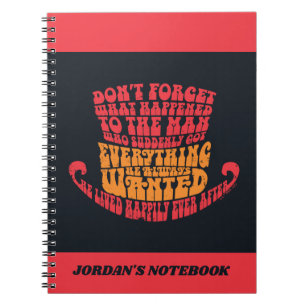 Willy Wonka Hat Typography Notebook