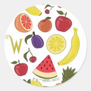 Willy Wonka Lickable Wallpaper Pattern Classic Round Sticker