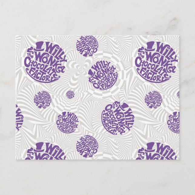 Willy Wonka Logo Psychedelic Graphic Postcard (Front)
