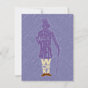 Willy Wonka Quote Silhouette Card