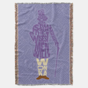 Willy Wonka Quote Silhouette Throw Blanket