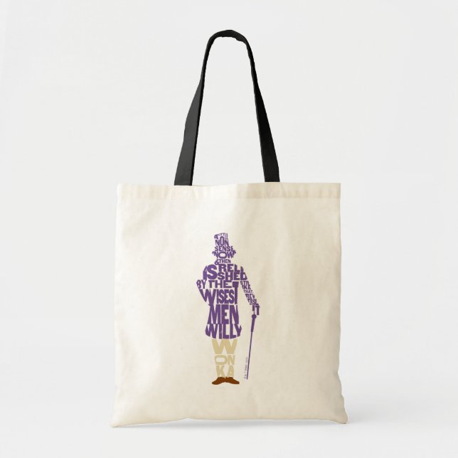 Willy Wonka Quote Silhouette Tote Bag (Front)