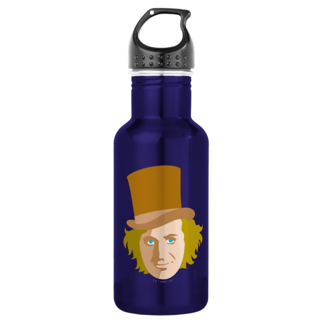Willy Wonka Stenciled Face Graphic 532 Ml Water Bottle (Front)